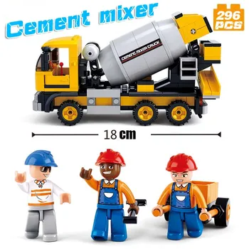 Tehnika Mešalnik tovornjak niz gradnikov SimCity Božični igrače Darila DIY Gradbena vozila Ustvarjalne Igrače Cement mixer