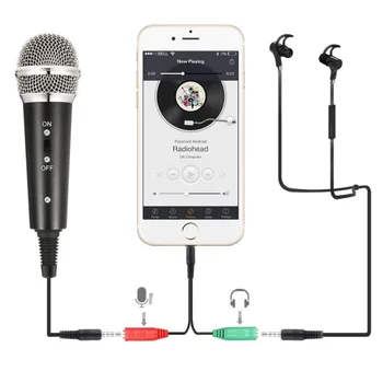 Lefon Mikrofon za Snemanje Kondenzator Za Računalnik Android Telefon RAČUNALNIK Mikrofon, Stojalo Za Podcast Karaoke 3.5 mm Jack