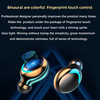 Mini Bluetooth 5.0 Brezžične Slušalke LED Slušalke F9, Hifi Stereo Šport Nepremočljiva Čepkov Slušalke Z Mikrofonom Smart LED Zaslon