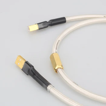 Novo Audiocrast A26 Silver plated QED Hi-fi usb Kabel Visoke Kakovosti 6N OCC Tip A-B DAC Podatkovni USB Kabel