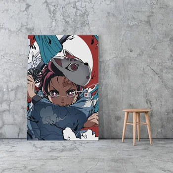 Demon slayer tanjiro anime platno slikarstvo dekor wall art slike spalnica študija doma dnevna soba dekoracijo tiskanje plakata