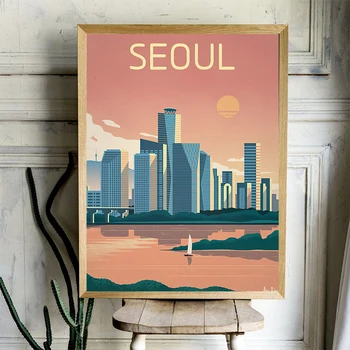 Seulu Stenskih Slikah, Platno Plakat Vrtec Tiskanja Minimalistično Slikarstvo Nordijska Soba Dekor Brez Okvirja
