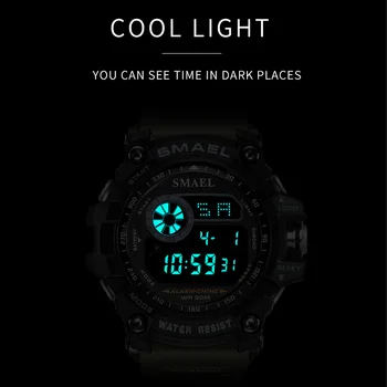 SMAEL Vojaške Digitalne Ure Moških Alarm Nepremočljiva Watch LED Nazaj lahko Športno ročno uro Kronograf Pod Uro Moški 8010