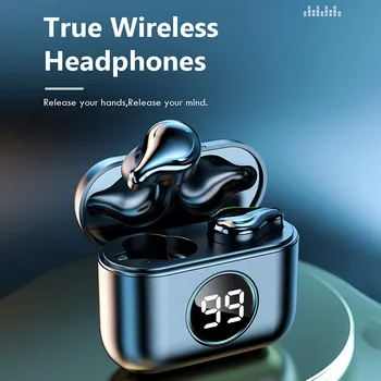 LED brezžične slušalke 2021 BTH-283 Bluetooth 5.0 Slušalke Brezžične Slušalke Mini Čepkov Stereo Slušalke