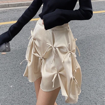 Shintimes Krila, Ženska Korejski Moda Lok Ženska Krila Elastična Visoko Pasu 2020 Chic Lady Kratko Mini Krilo Ženske Faldas Mujer