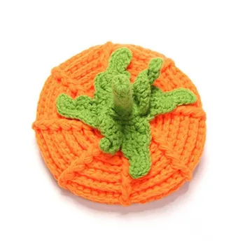 Darilo Za Zimo Toplo Otroci Klobuk Bučno Obliko Otroci Festival Pade Noč Čarovnic Kape Risanka Oranžna Pletene Crochet Baby Klobuki