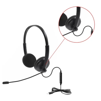 USB klicni Center Slušalke z šumov Mikrofona za PC Doma službeni Telefon Kupca Storitev Plug and Play