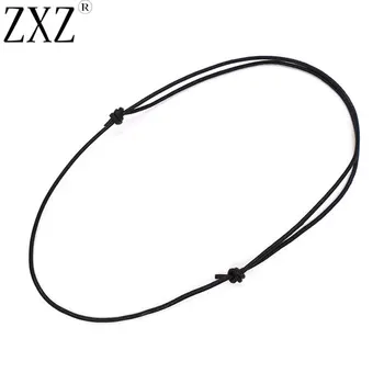 ZXZ 10pcs Nastavljiv Choker Ogrlica 1,5 mm Resnično Črno Usnje Vozel Drsna Kabel za Nakit, Izdelava Ugotovitve