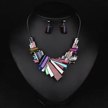 HAEQIS Geometrijske smolo nakit verige luksuznih omejeno ogrlica in uhani za ženske noša stranka obleko equisite nakit sklopov