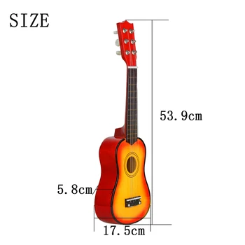 Mini 21 Palčni Ukulele, Akustične Kitare za Začetnike Kitaro Kompleti Z Jemlje 6 Strune za Kitaro Basswood Glasbila