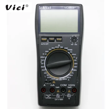 VICI VC9808+ 3 1/2 Digitalni multimeter Električni Merilnik Induktivnosti Odpornost Skp Frekvenca Temperatura AC/DC Ohmmeter Tester 20A