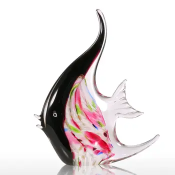 Cvet-kot Pisano Steklo Tropskih Rib Model Darilo Steklo, Ornament Živalskih Figur Handblown Doma Soba Dekoracijo Multicolor