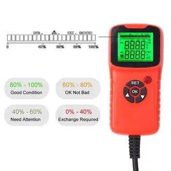 Digitalni 12V Akumulator Tester za Vozila Avto LCD Baterije Test Analyzer Auto Sistem Analyzer Napetost ohm CCA Test Diagnostična Orodja
