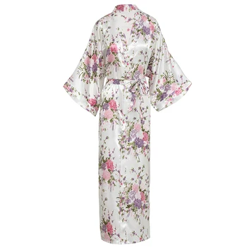 Rajon Saten Lady Dolgo Haljo Tiskanja Cvet Kimono Kopalni Plašč Priložnostne Sleepwear Domov Oblačila Plus Velikost Nevesta Družico Hišna Obleke