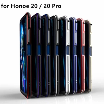 Luksuzni Ultra Tanek šuko Zaščitna Primeru aluminija Odbijača primeru za Huawei Honor20 Čast 20 Pro + 2 Film (1 Spredaj +Zadaj 1)