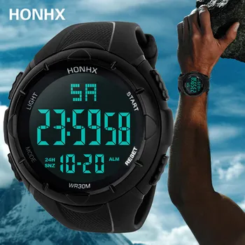 HONHX Luksuzne blagovne Znamke Mens Športne Ure Potop 50m Zaslon rezanje Digitalni LED Vojaške Straže Moških Priložnostne Elektronske Ročne ure