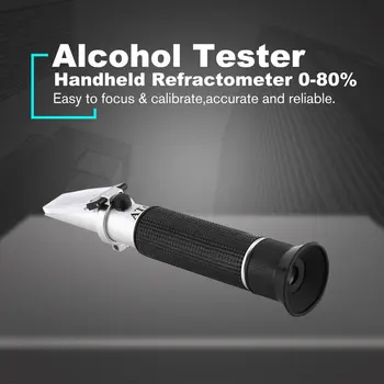 Ročni Refraktometer 0-80% Optičnih Alkohol, Liker in Žganje Wiskey Vodka Vsebine Meter Mini ATC Merjenje Tester