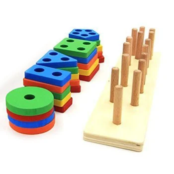 Malčka Igrače Izobraževalne Igre Barvita Roko oči Usklajevanja Intelektualni Razvoj Geometrijske Oblike Predšolskega Učenja