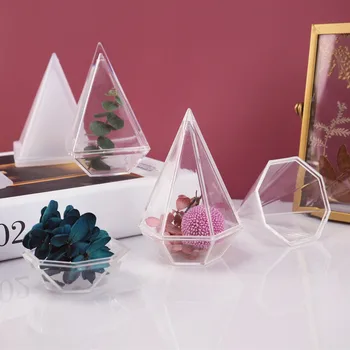DIY Smolo Plesni Diamond Škatla za Shranjevanje Obroč Ogrlica Škatla za Shranjevanje Diamant Votlo Silikonski UV Smolo Epoksi Plesni
