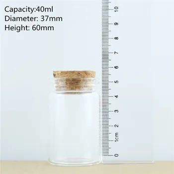 24pcs/veliko 37*60mm 40ml Mini Steklenice za Shranjevanje Kozarec za Spice Zamaške začinjene Bollte Posode majhne kozarce, Ampule Z Zamaškom iz Plute