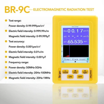 BR-9C 2-V-1 Ročni Prenosni Digitalni Prikaz Elektromagnetnega Sevanja, za Jedrsko Sevanje Detektor Geiger Števec z vsemi Funkcijami