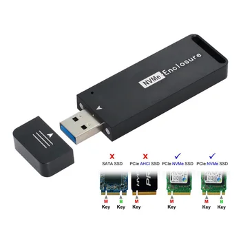 USB 3.1 Gen2 10Gbps, da NVME PCI-E M-Ključ Pogon ssd Zunanje Ohišje 2230/2242mm