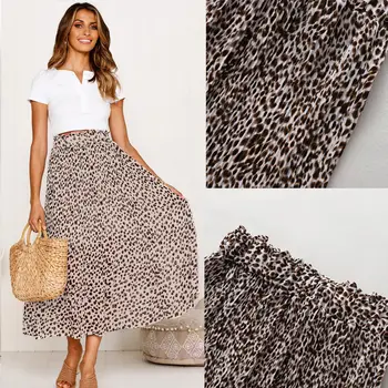 Ženske Poletne Dolgo Krilo Leopard Tiskanja Sredi Tele Visoko Pasu Nabrano Plaži Boho Modo Maxi Obleka