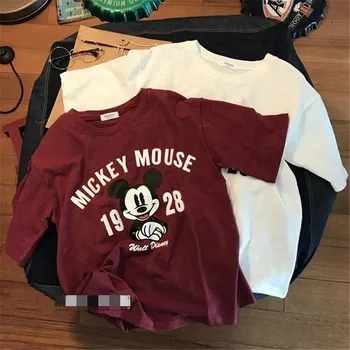 Mickey Mouse Ženske majice Disney Vrhovi Tees Poletnih O-vratu Harajuku Priložnostne Kratek Rokav T-majice za Ženske korejski Slog Obleke
