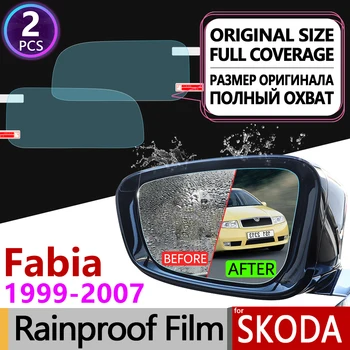 Za Skoda Fabia 1 6y 1999 - 2007 MK1 Polno Kritje Anti Meglo Film Rearview Mirror Rainproof Anti-Fog Filmov Čist Pribor 2005