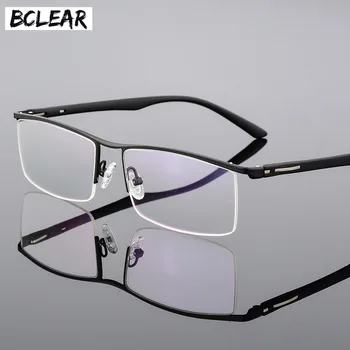 BCLEAR 2018 Nov Prihod High-end Poslovni Moške Očala Okvir Edinstveni Tempelj Design Titanove Zlitine Pol Platišča Spektakel Očala