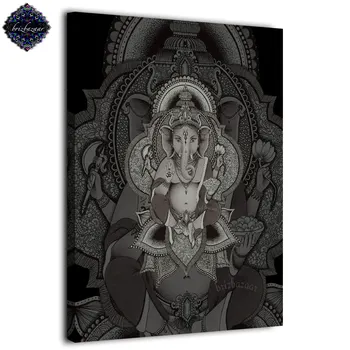 1 plošča natisnjeni slikarstvo povzetek Hindujski Bog Ganesha Slon z brizbazzar stenske slike za dnevno sobo, plakatov in fotografij umetnosti