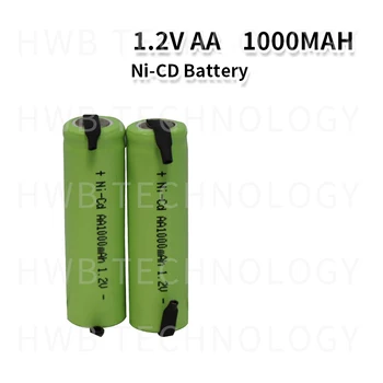 2Pcs Ni-Cd baterije AA 1,2 V 1000mAh Polnilne Baterije Nikelj Cadium celice 14*49 mm NAS