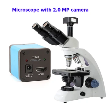 Profesionalni biološki Lab HD trinocular mikroskop, povečava 1600X okular elektronski digitalni 7-palčni LCD led Luči telefon stojalo USB