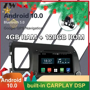4G+128G Android 10 DSP Avto Radio Multimedijski Predvajalnik Videa, Za Honda Civic 8 2005-2011 Navigacija GPS Ni 2din 2 din dvd CARPLAY