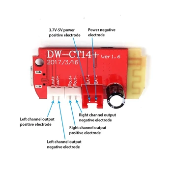 Ct14 Mikro-4.2 Stereo močnostni Ojačevalnik Odbor Bluetooth Modul 5Vf 5 W + 5 W Mini S Polnjenjem Vrata Za Zvok Polje Počasi ponovno Sestavljanje