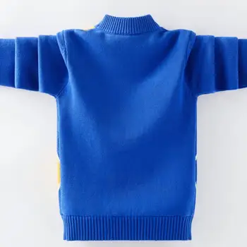 Starejši otroci čistega bombaža puloverji 3-17T najstniških pozimi žamet puloverji O-vratu pleteni puloverji baby fantje oblačila dno majica