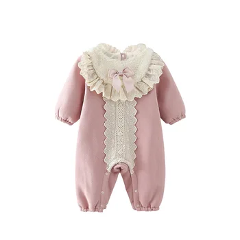 Baby dekle obleko Zimo Dojenčka Debel Toplo Božično Otroške igralne obleke Za Baby Dekleta Jumpsuit Newborn Baby Oblačila roza 0-2Y
