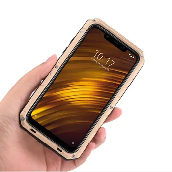IMATCH Original Za Xiaomi Mi Pocophone F1 Telefon Primeru, Trdi Aluminij Metal Zaščitnik Kritje Težka Varstvo Shockproof