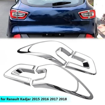 4Pcs Avto Rep Svetlobe Kritje Trim Okvir Abs Chrome Dekoracijo Za Renault Kadjar 2016 2017 2018 Styling Dodatki