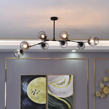 Sodobni LED Lestenci za Dnevna Soba Villa MANSARDA Trend Oblačila Notranji Dekor Viseče Svetilke za Razsvetljavo Stekleno Kroglo Kuhinjski Pribor