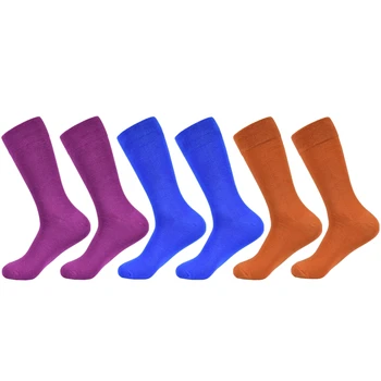 Vesel nogavice, barva česanega bombaža nogavice, dolge moda priložnostne nogavice, moške