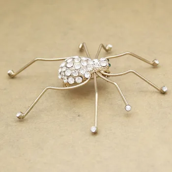 Art Nouveau Zlato Big Spider Insektov Kristalno Klobuk Kravato River Šal Pin Značko Kolektivne Broške Ženske TEA PARTY Anime Nakit