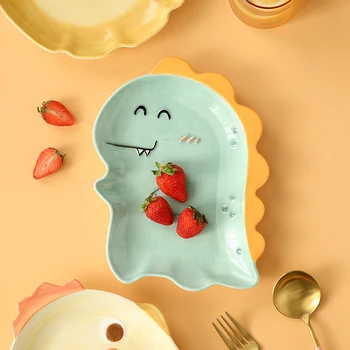 Lepe Posode za Otroke, Keramični Servis Risanka Ustvarjalnost Živalske Oblike Torto Sladico Plošče Domači Kuhinji Zajtrk Jed