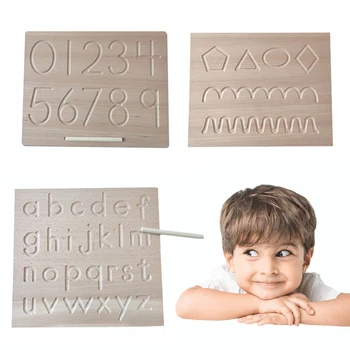 Montessori Jezik Igrače Angleški Kapitala Črke Abecede & 0-9 Digitals Odbor Spoznavanja Pisanje Praksi Home Delo Preshool Igrača