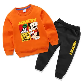 Modni trend fant dekle novo leto oblačil jesen in zimo Mickey Minnie otroški pulover nastavite otrok baby obleko, dvodelno,
