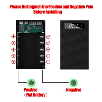Snemljiv LCD Zaslon DIY 5x18650 Baterije Primeru Power Shell Banke Brezžično Polnjenje Polje brez Baterije Powerbank Zaščitnik