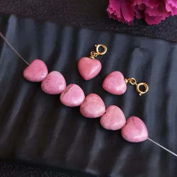 Svoboden kroglice roza Rhodochrosite srce 12 MM obesek za DIY nakit, izdelava FPPJ debelo biseri narave