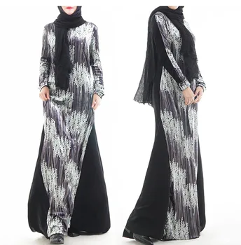 Moda muslimansko obleko turčija arabski obleko Abaya Muslimanskih Dubaj Modra Caftan haljo musulmane femmale muslimanskih dolgo obleko plus velikost