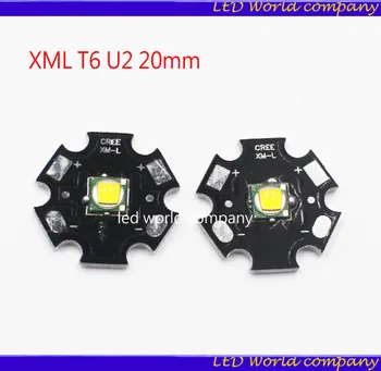 10 KOS CREE XML XML T6 T6 LED U2 10W BELA Topla Bela High Power LED Čip Oddajnik z 20 mm PCB za DIY