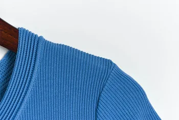2020 Letnik Nabrano Obleko O-neck Knitted Kratek Rokav Poletje Slim Elegantno Obleko Luksuzni Beading Stranka Visoke Kakovosti Imperij Obleko